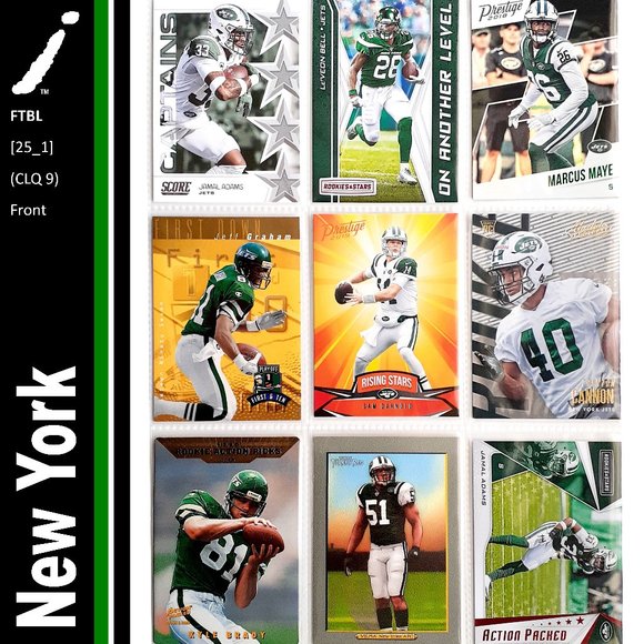 NFL Other - New York Jets 9 Card Lot - FTBL [25_1]